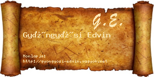 Gyöngyösi Edvin névjegykártya